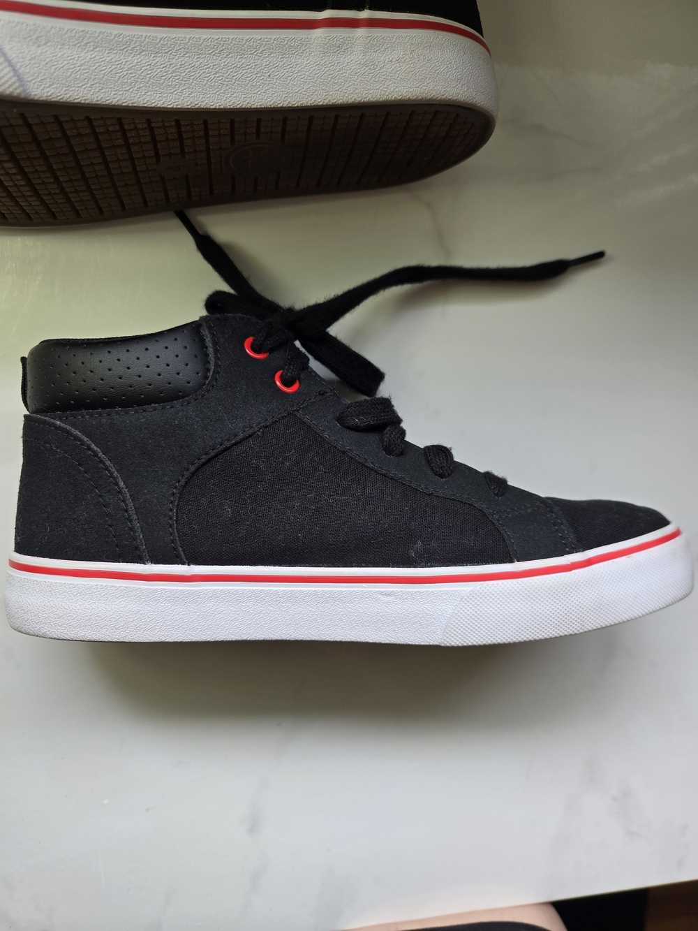 wonder nation Black High-Top Sneakers with Red Accent